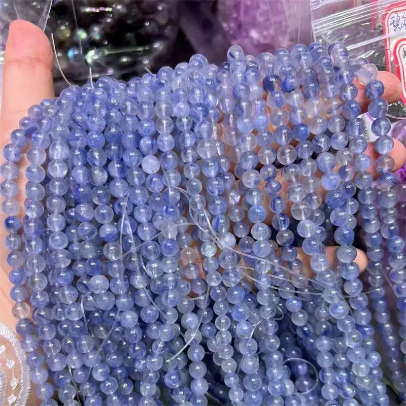 Natural Jade Kyanite Triple Circle Bracelet Gemstone Crystal Healing Round Bead Bracelet Women Men Fine Jewelry Gift 1PCS