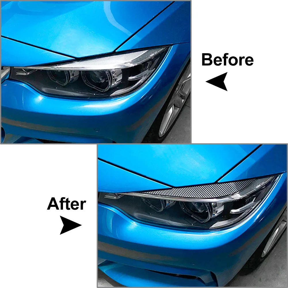 Car Front Headlight Eyebrow Decoration Trim For BMW 4 Series F32 F33 F36 2012-2020 For F80 M3 2014-2018 For F82 F83 M4 2015-2020