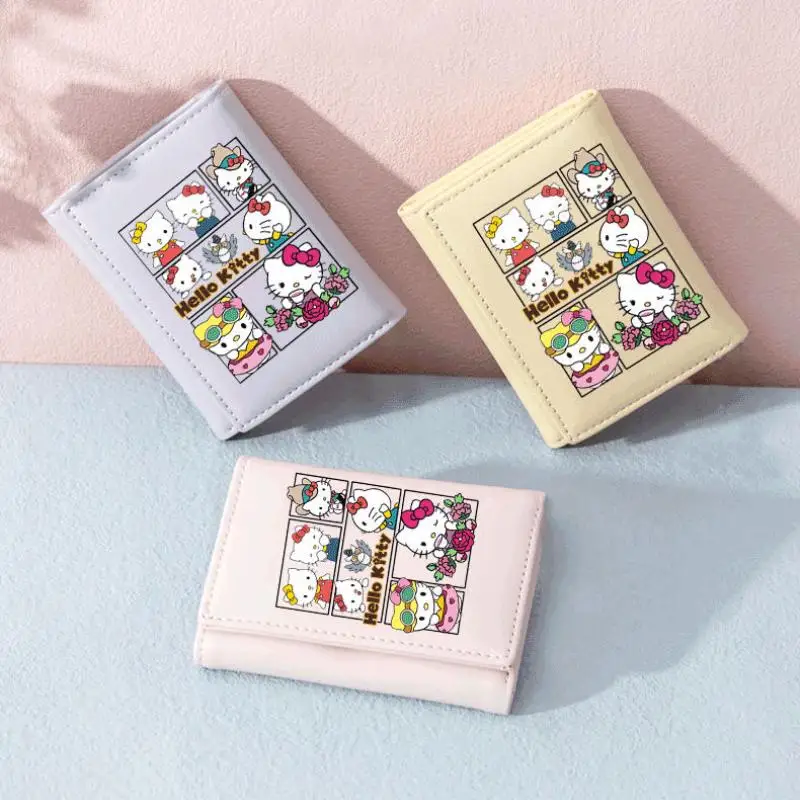 

Sanrio Hello Kitty Short Cartoon Women's Wallet Fashion Cute Print Large Capacity Multifunctional Change Card Bag High End Gifts