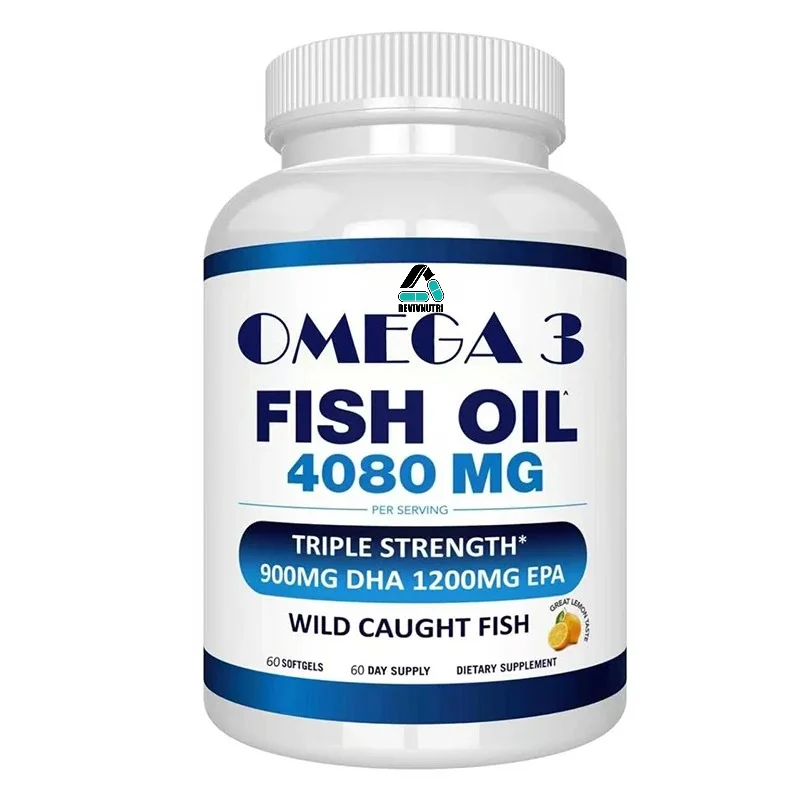 Omega-3 Fish Oil Concentrate -4080mg Per Serving - High EPA 1200mg&DHA 900mg -120 Sprout Lemon Soft Capsules