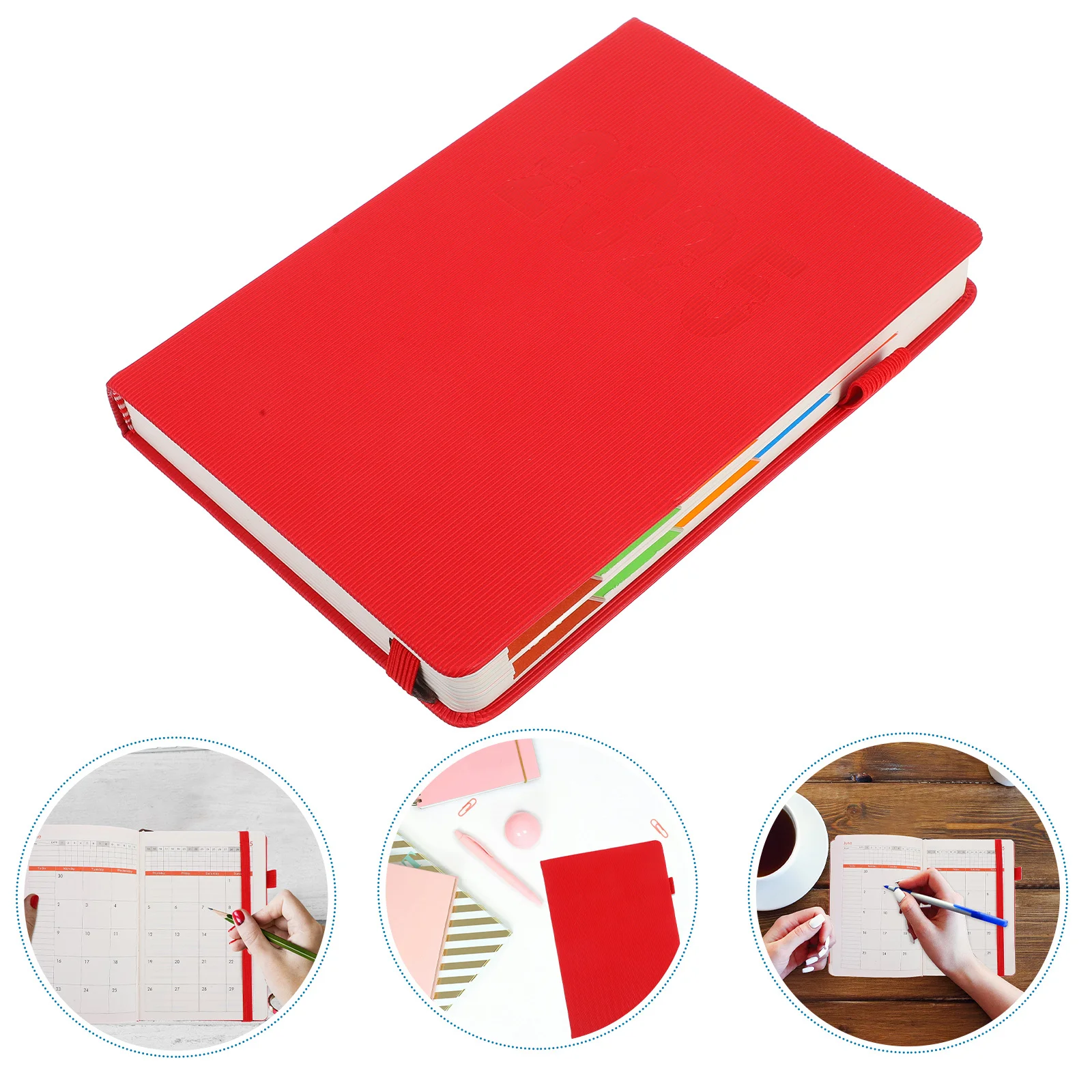 

Planner Notebook 2025 12 Month Daily Weekly Monthly Calendar Undated Schedule Book Red Compact Size for Work School