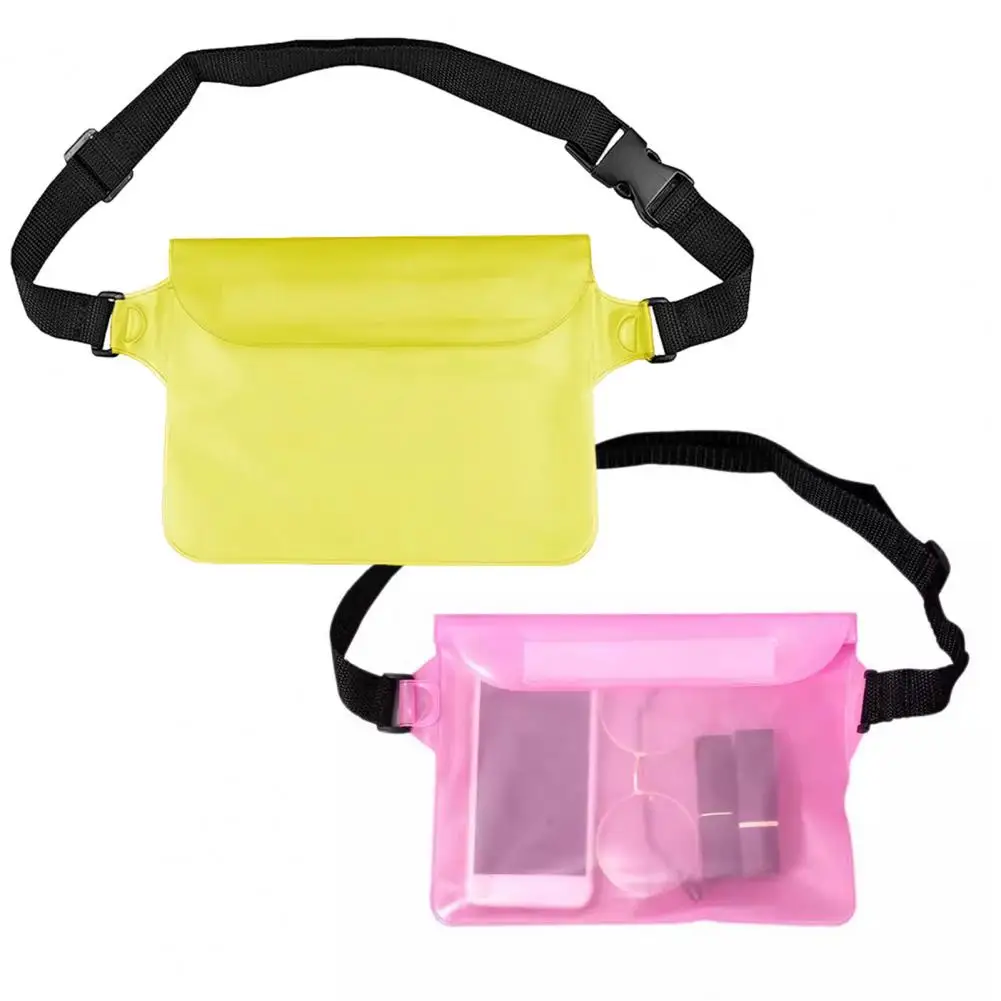 2 Pcs Waterproof Waist Bag Adjustable Strap Kayaking Beach Swimming Rainproof Dry Bag Phone Protective Pouch 마른자루