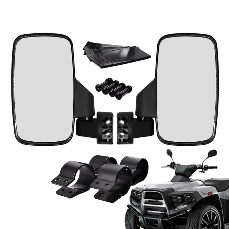 ATV Rear View Looking-Glass 2X UTV Looking-Glass With 1.75 Inch And 2 Inch Roll Bar Cage Shatter-Proof And Adjustable