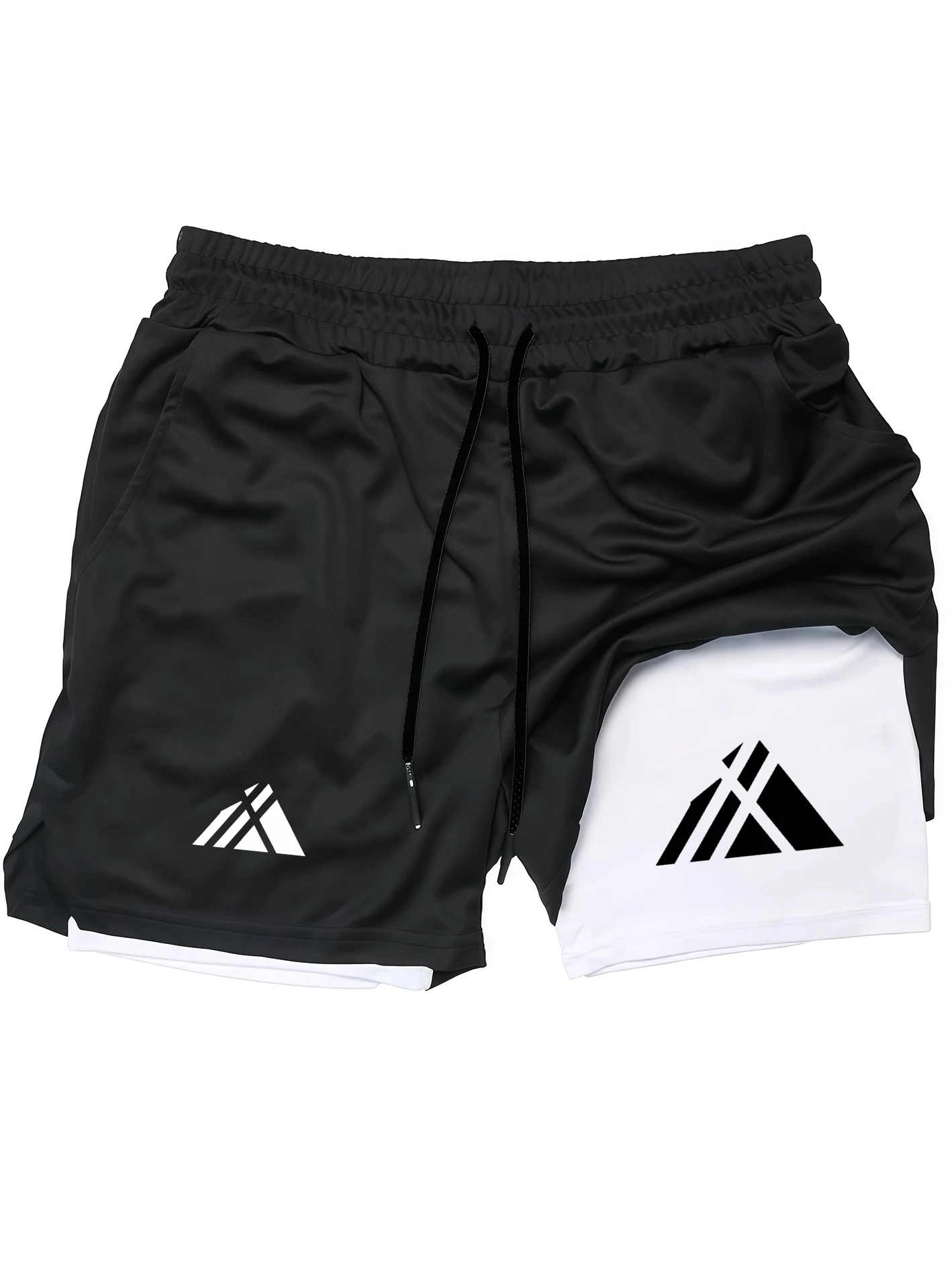 

Men's Double Layer Training Shorts Quick Dry Breathable Sports Gym Running Shorts with Elastic Waistband Moisture Wicking Active
