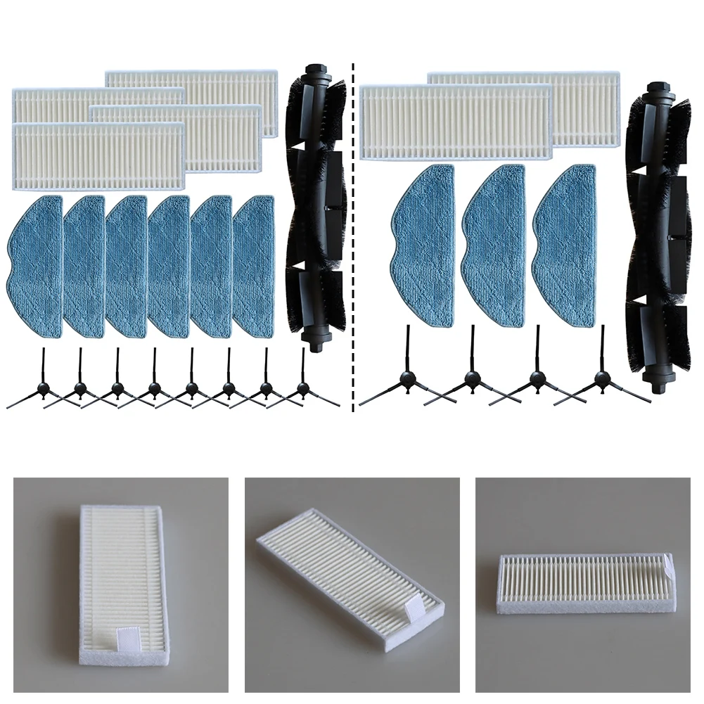 

For Tapo RVA100 RV10 RV10 Plus RV30 RV30 Vacuum Replacement Main Brush Filters Mop Cloths Side Brush Kit