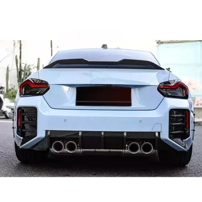 لسيارات BMW G87 M2 غطاء المصد الخلفي من ألياف الكربون الجافة فتحة التهوية إضافة على الناشر سبويلر الجانب تعزيز جماليات المركبات 23-25 #5
