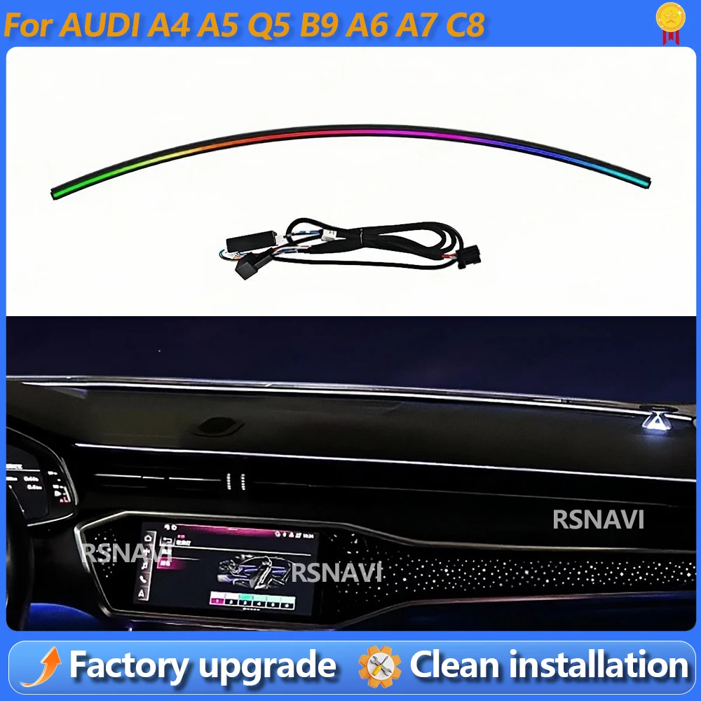 32 Colors Car LED Instrument Desk Lamp For Audi A4 A5 Q5 B9 A6 A7 C8 LED System Screen Control Atmosphere Lamp Decorative Light
