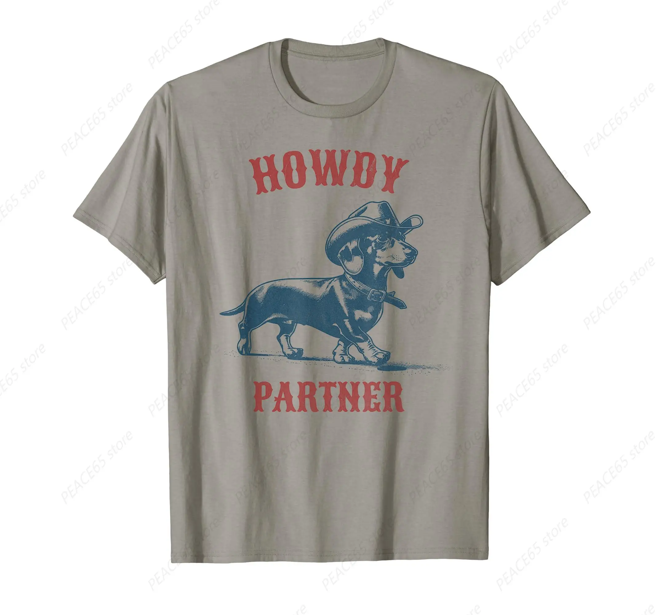 Howdy Partner Ready for Rodeo Cowboy Weenie Dachshund T-Shirt Pets Lover Vintage Outfit Cool Party