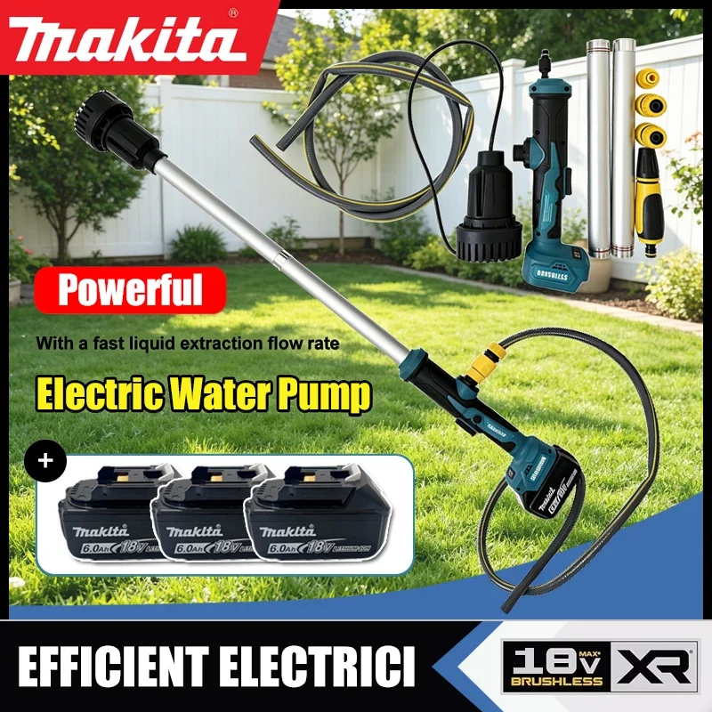Makita Brushless Cordless Electric Water Pump Portable Submersible Liquid Transfer Pump Garden Irrigation Drainage Power Tool