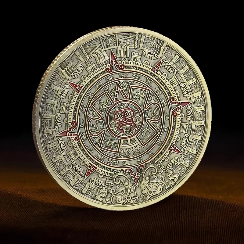 6PCS Mayan Aztec Calendar Challenge Coin Decision Making Games For Kids And Adults Antique Collection Commemorative Gifts