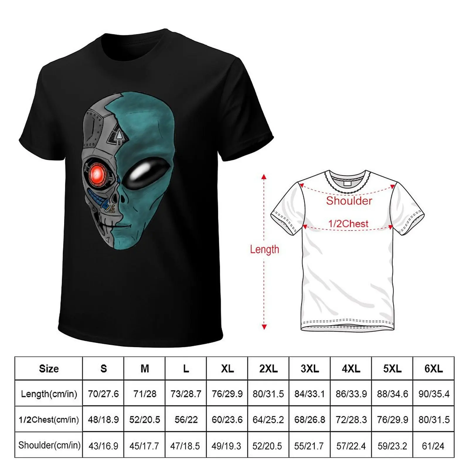 Cyborg Alien T-Shirt Casual Minimalist Short Sleeve Top