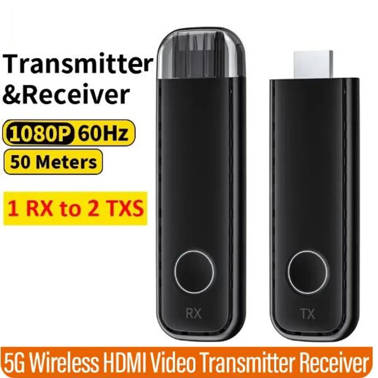 

G57 TV Stick 1080P HDMI Wireless Transmitter Receiver Display Dongle Extender AV Adapter for Laptop TV Projector Monitor 50M