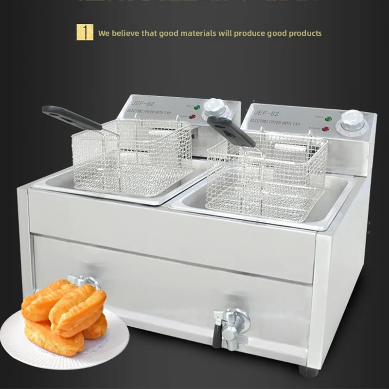 Churros Machine Snack Food Processing Equipment Double Cylinder Fryer, Fried Dough Sticks, Skewers, Potato Chips & Tower Maker