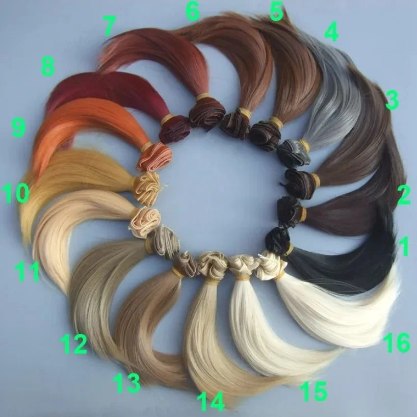 Factory offer 15cm high temperature heat resistant doll hair for 1/3 1/4 1/6 BJD diy doll natural wave thick doll wigs