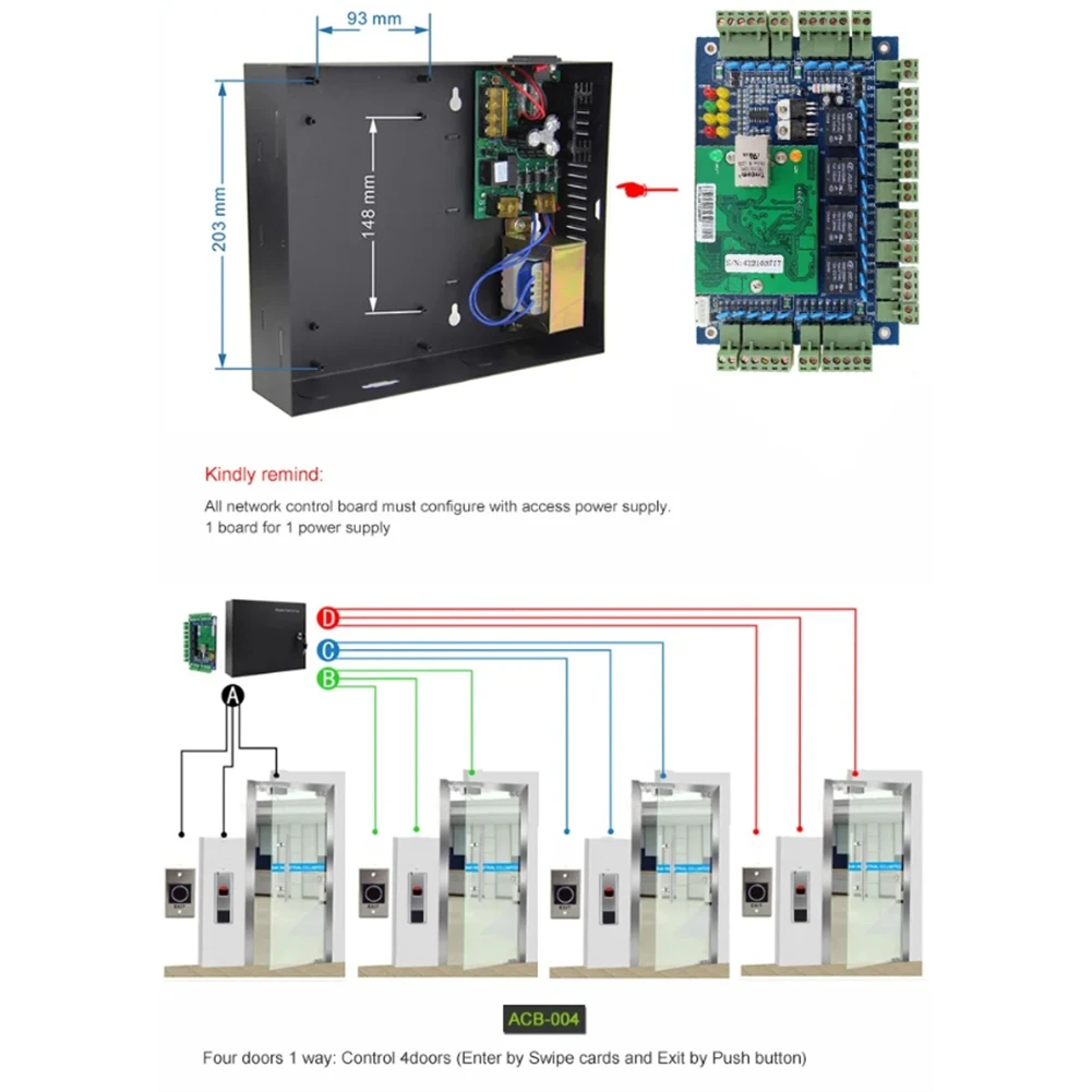 

T82C Hot Sale-TCP/IP Wiegand 26 Network Entry Access Control Panel For Solutions Access System With Software