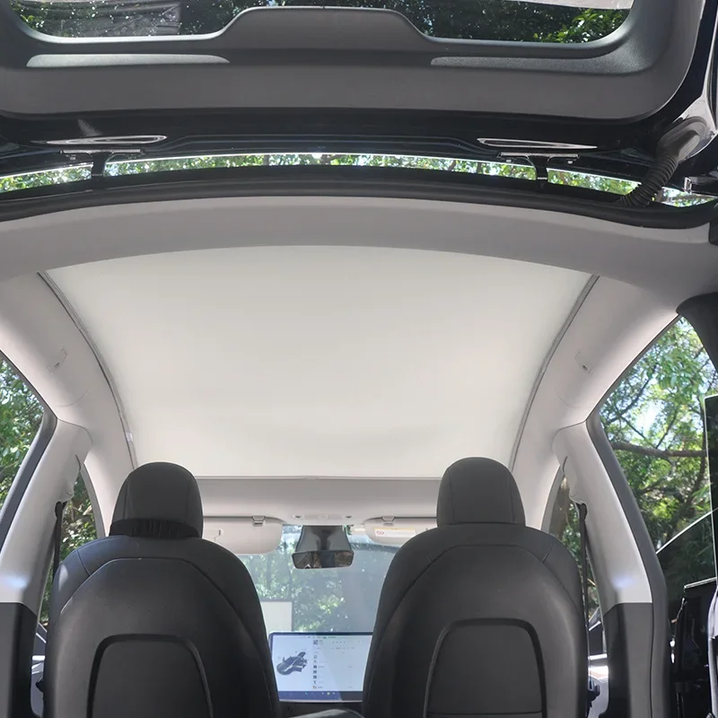 Auto Windshield Sunshades Applicable to For Tesla Model Y Skylight Sunshade Split Car Ceiling Canopy Sun Protection Car Sunshade