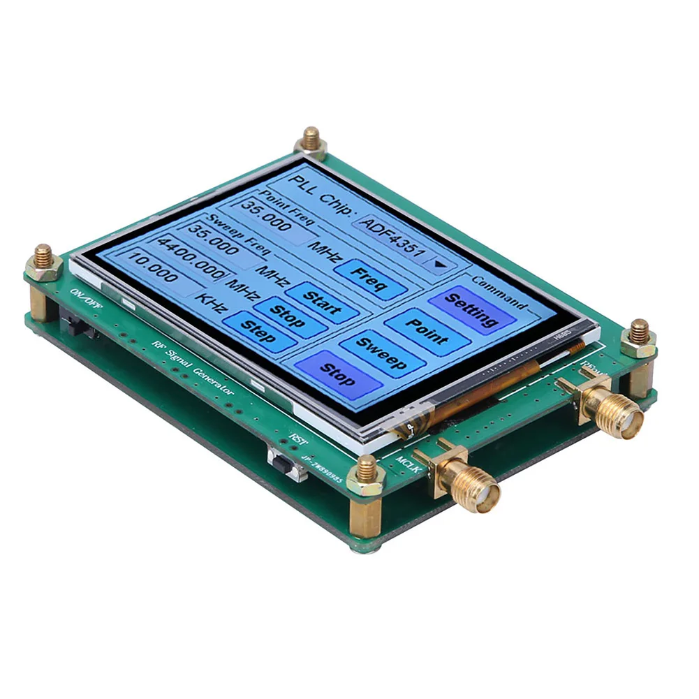 Imagem -03 - Módulo Gerador de Fonte de Sinal rf Adf4350 Adf4351 Alta Estabilidade Baixo Ruído Display Lcd Medidor de Sensor de Sinal