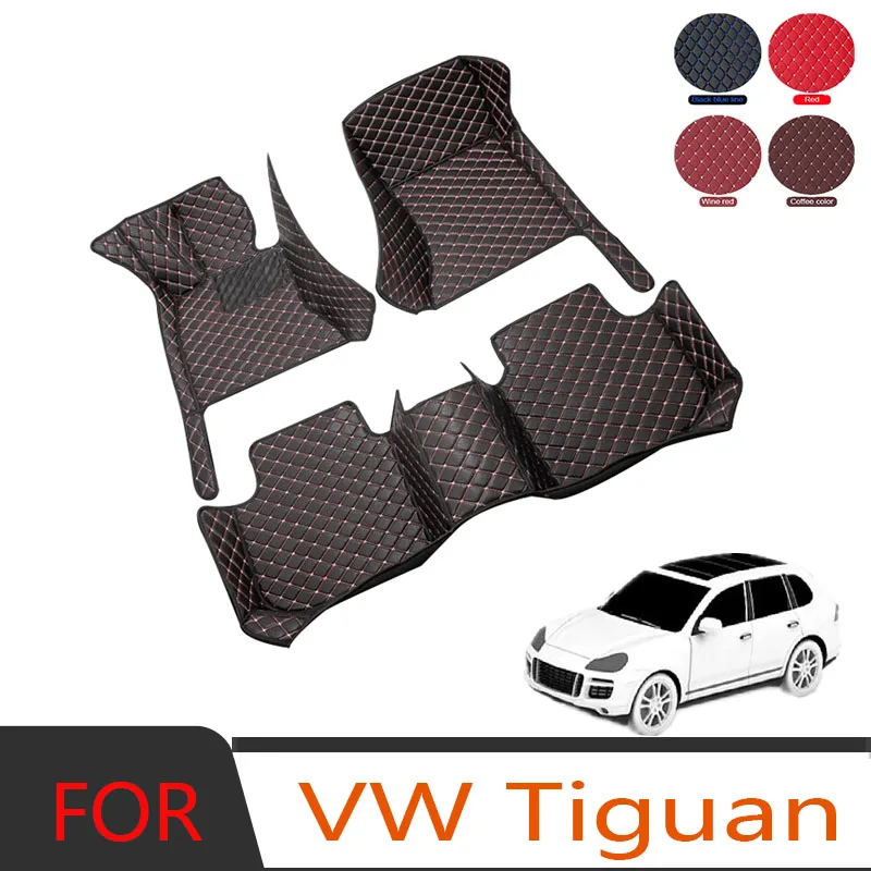 

Car Mats Floor For VW Tiguan Allspace LWB 2017~2022 7seat Leather Not Computer Box Under The Driver Seat Car Accessories