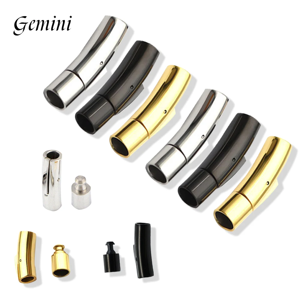 Stainless Steel Jewellery Bayonet Clasp 2-8mm Curved Fastener PushLock Lace Buckle Leather Clasps Diy Jewelry Making Accessories