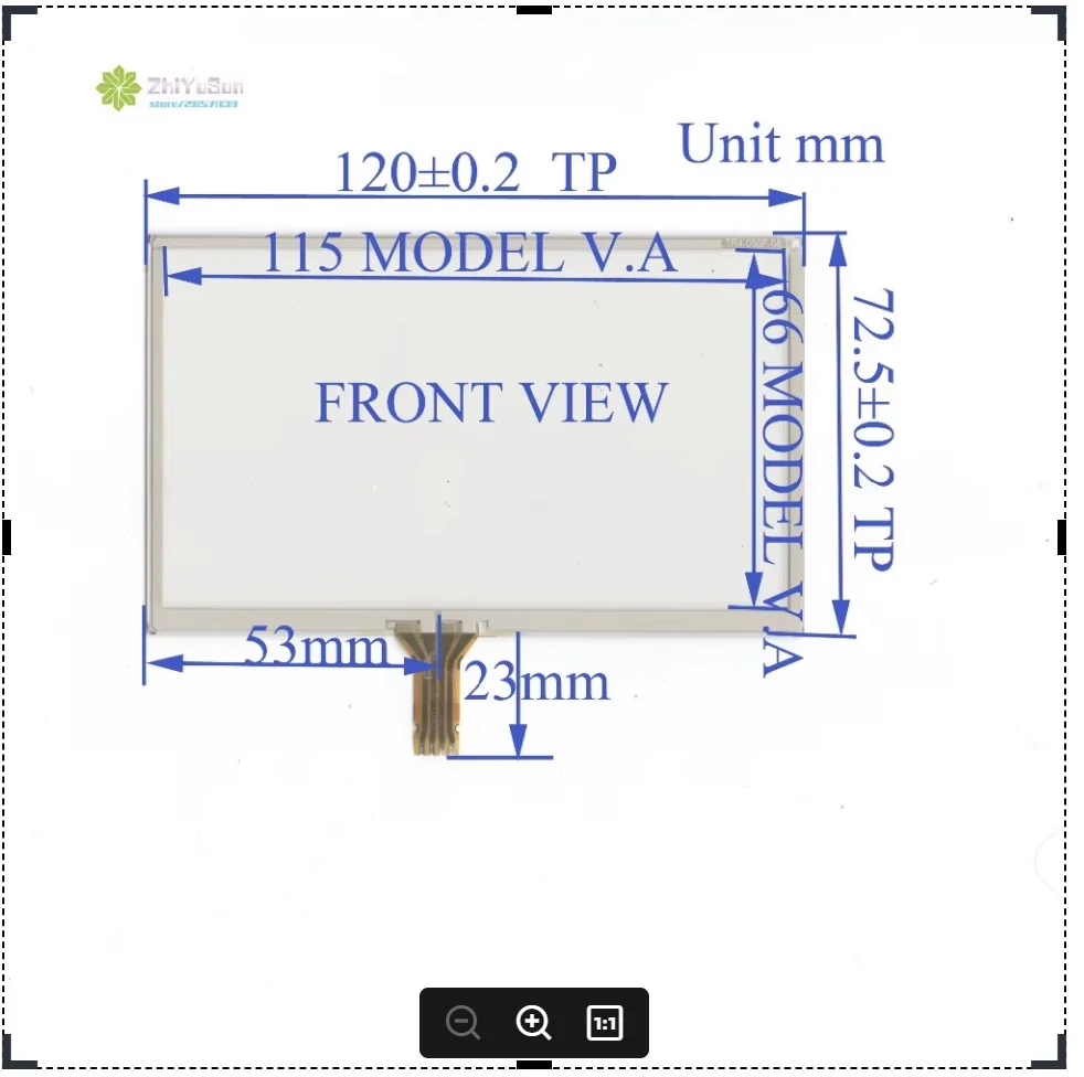 TR4-050F Touch Screen glass 120mm*73mm 5inch 4 lins touchsensor 120*73 touchglass digitizer GLASS medi in taiwan