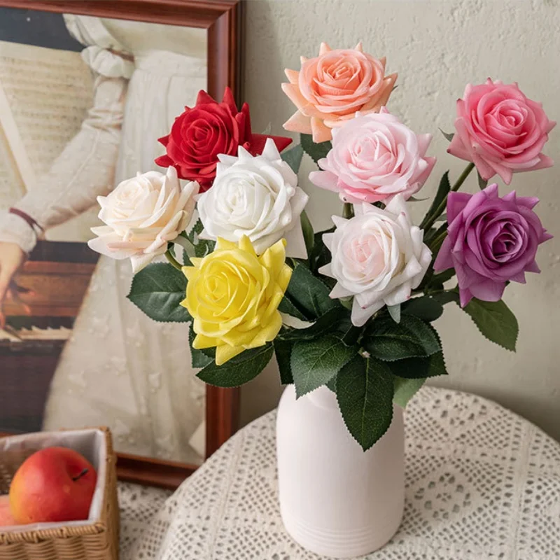 

Artificial Rose Bouquet for Christmas Home Decor Angular Rose 10/14/18/22pcs Wedding Engagement Birthday Party Venue Decoration