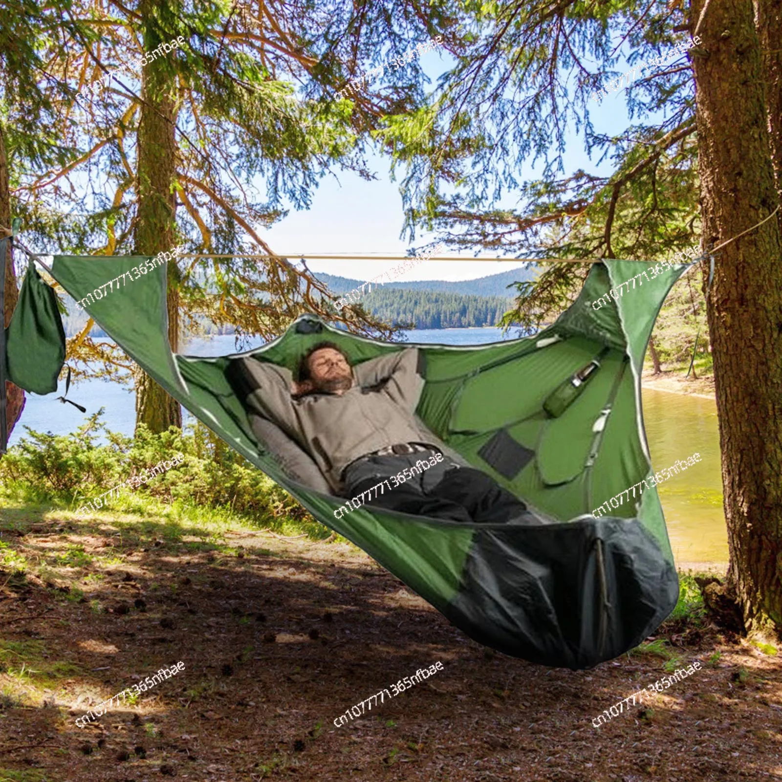 Best-Selling Portable Single Hammock for Outdoor Survival – Tear-Resistant, Bug-Proof Lie-Flat Design, Multiple Colors Available