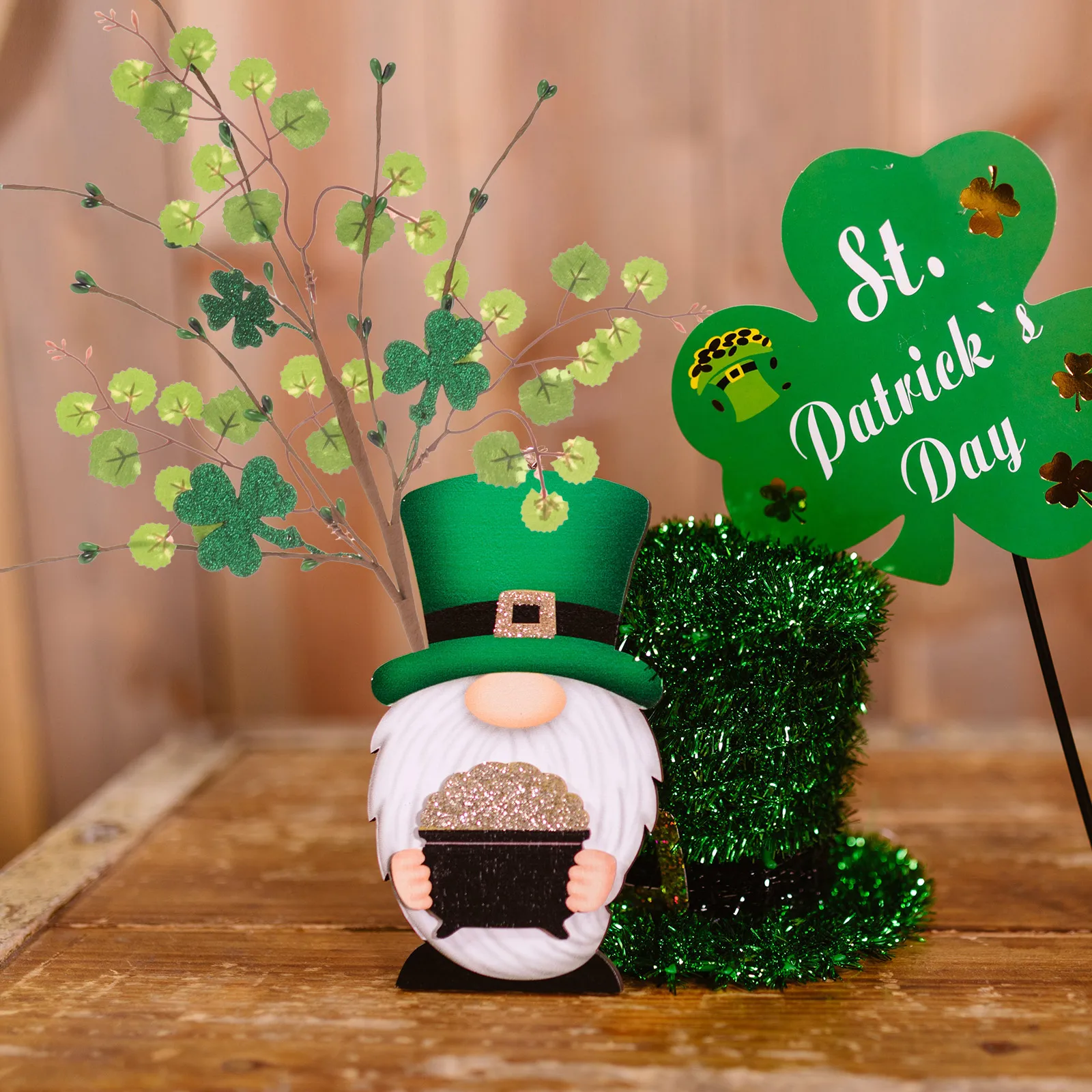

Simulated Four Leaf Clover Artificial Greenery Stem Faux Plants Decor St Patrick Day Picks Lightweight Portable Plastic