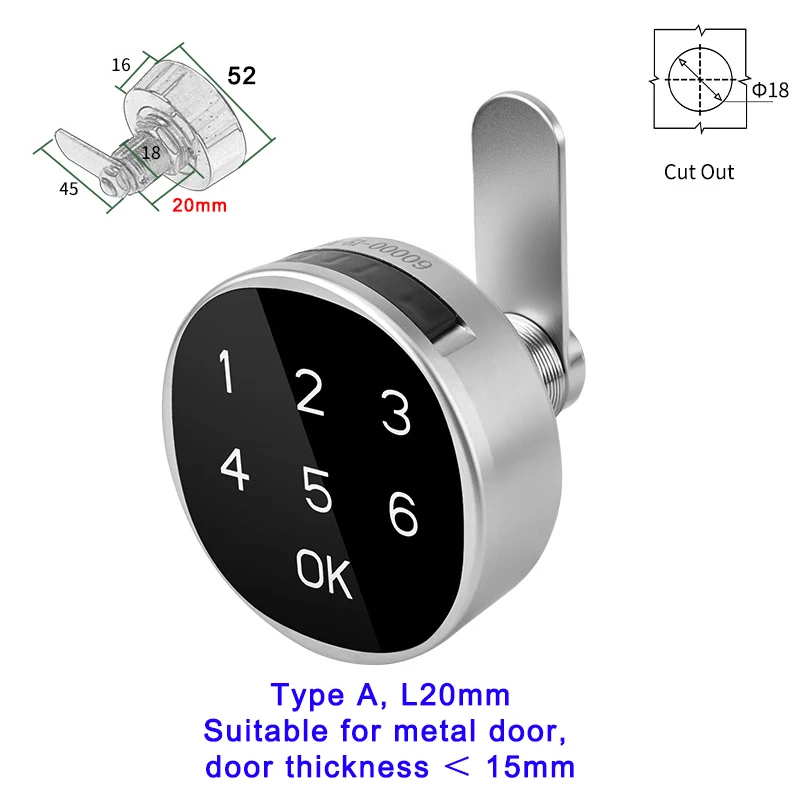 

EGFirtor Keyless Touch Keypad Digital Password Code Cabinet Drawer Electronic Smart Wooden Door Lock