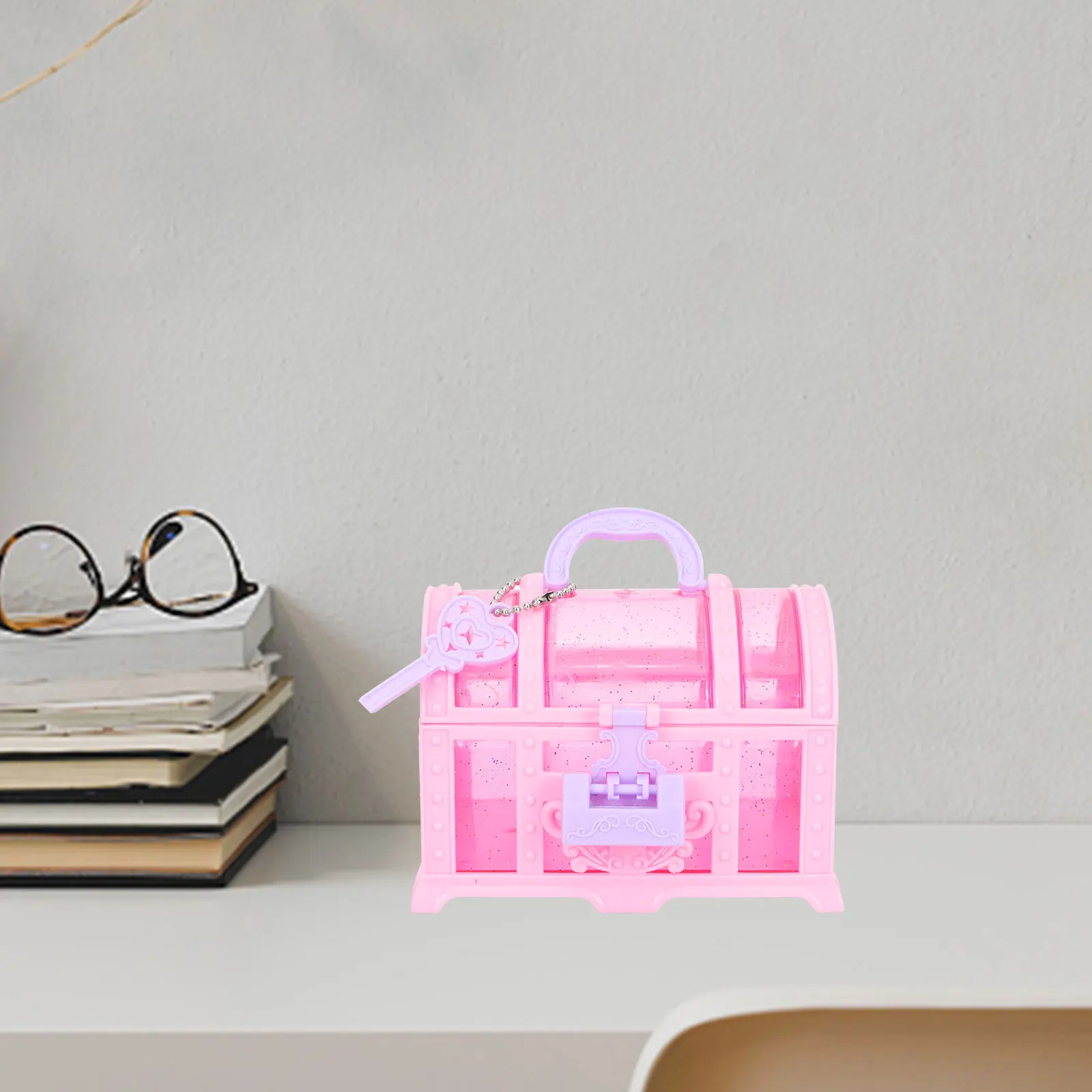 

2 Pcs Children's Makeup Box Plastic Treasure Chest Jewelry Organizer for Girls Toy Boxes Storing Coins Durable Storage