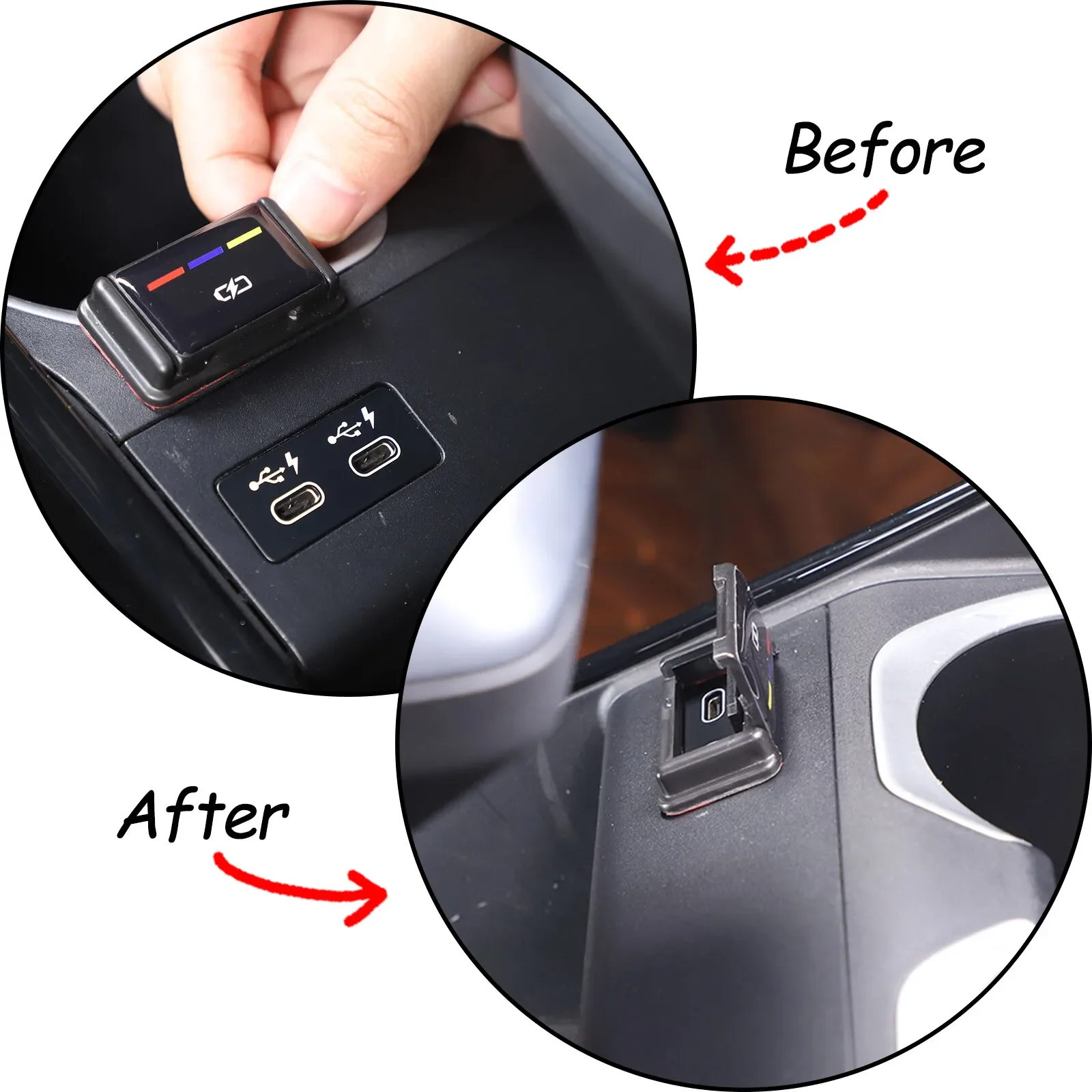 

Car Rear Seat Charging Port Protection Cover For BMW 5 Series 2020-2021 BMW X1 U11 2023-25 Interior Decoration Trim Accessories