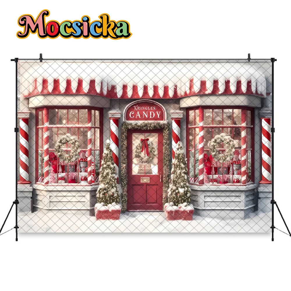 ของขวัญคริสต์มาสฤดูหนาวร้านขายขนมหวานฉากหลังซานตาคลอสต้นคริสต์มาสพวงหรีดสำหรับเด็กฉากหลังถ่ายภาพเด็กหญิงเด็กชายพื้นหลัง