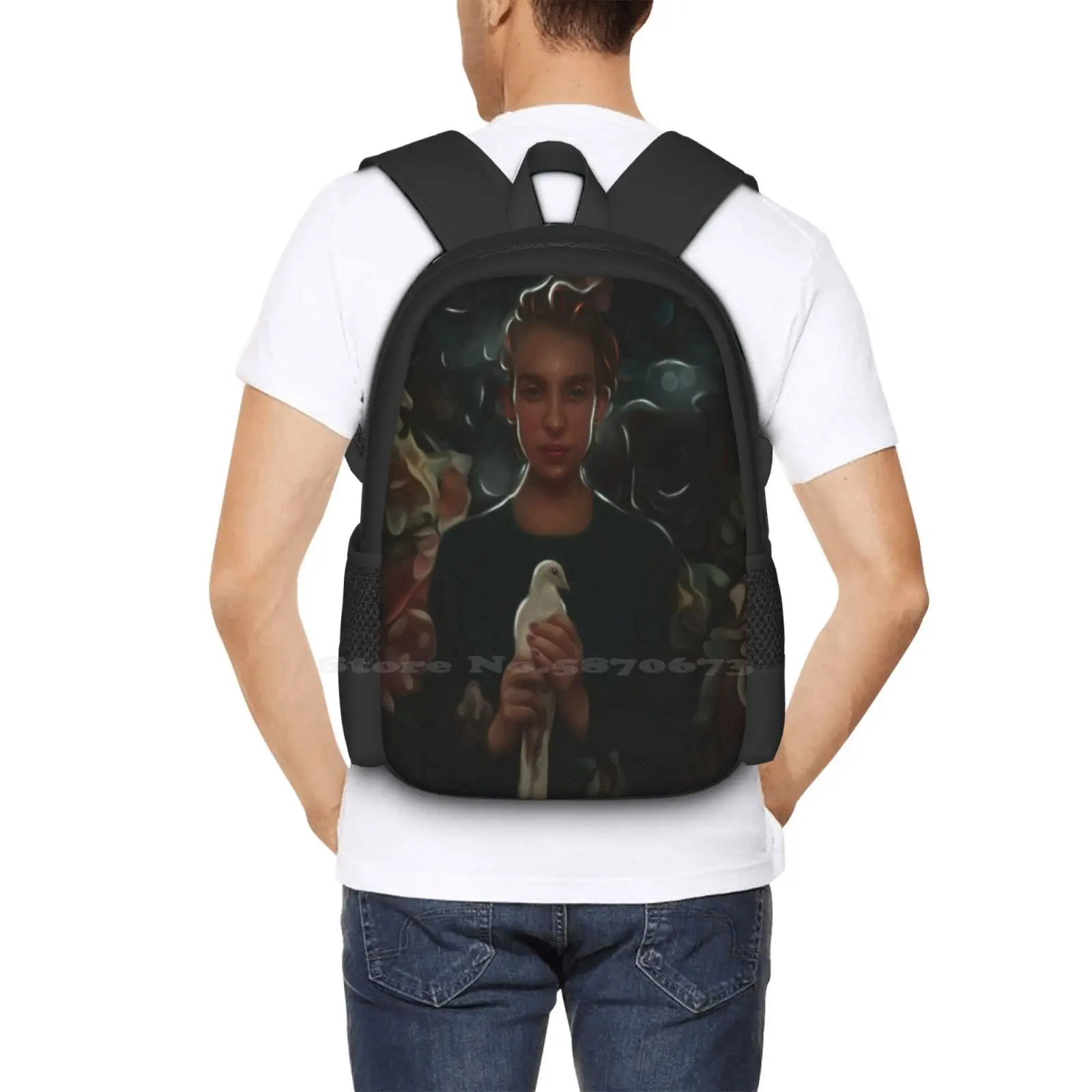 Messenger Of Hope Hot Sale Schoolbag Backpack Fashion Bags White Dove Bird Hope Spirituality Fantasy Emotional Angel God