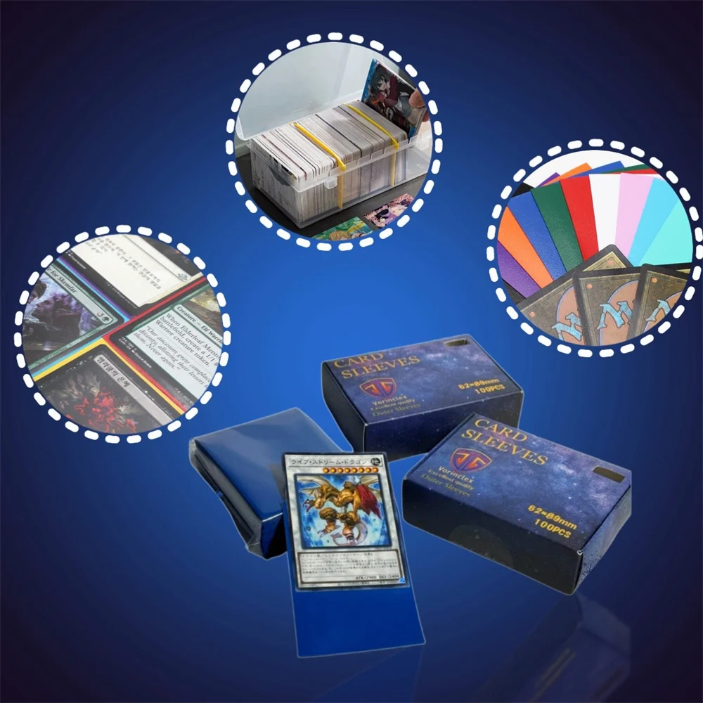 100 PCS 62*89mm Frosted Card Sleeves Japanese Size Anti-tear and Anti-wear Trading Card Sleeves Compatible with YGO Card