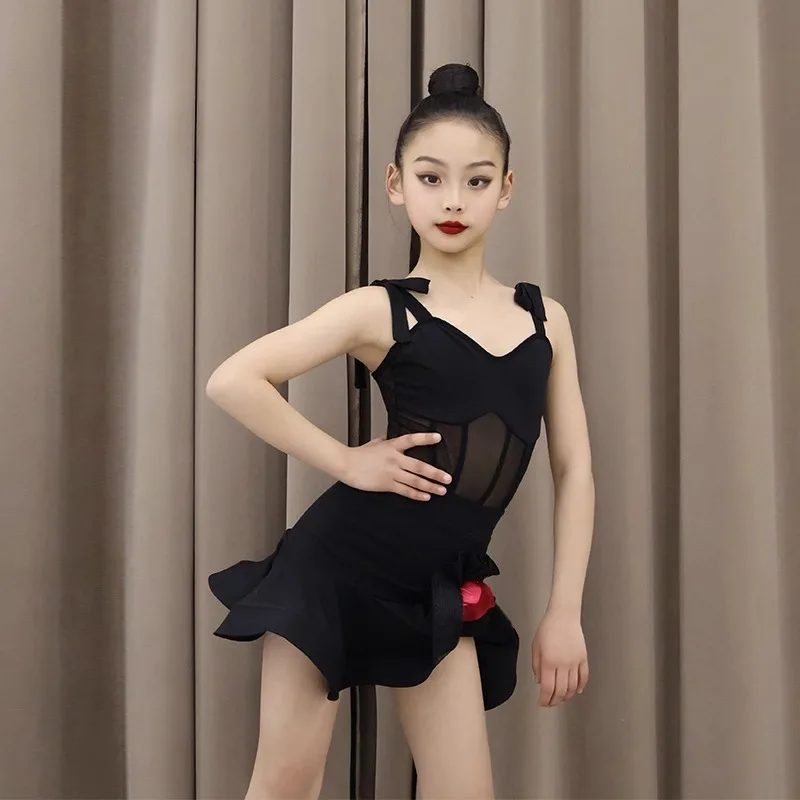 

Юбка для латинских танцев по индивидуальному заказу, тренировочный наряд для девочек, костюмы для выступлений, комплект костюмов, платья для соревнований по бальным танцам для женщин