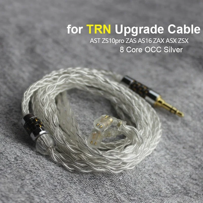 

TRN Earphones Cables OCC Silver Plated Upgrade Cable Headphones Wire For TRN BA15 VXPRO TA2 BA8 V90s X7 with MIC 2.5 4.4 Balance