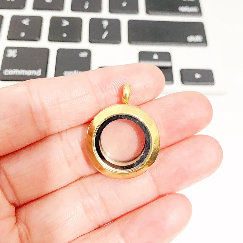 Round Stainless Steel Screw/Magnetic Glass Floating Locket Pendant 20/25/30MM for DIY Fashion Jewelry