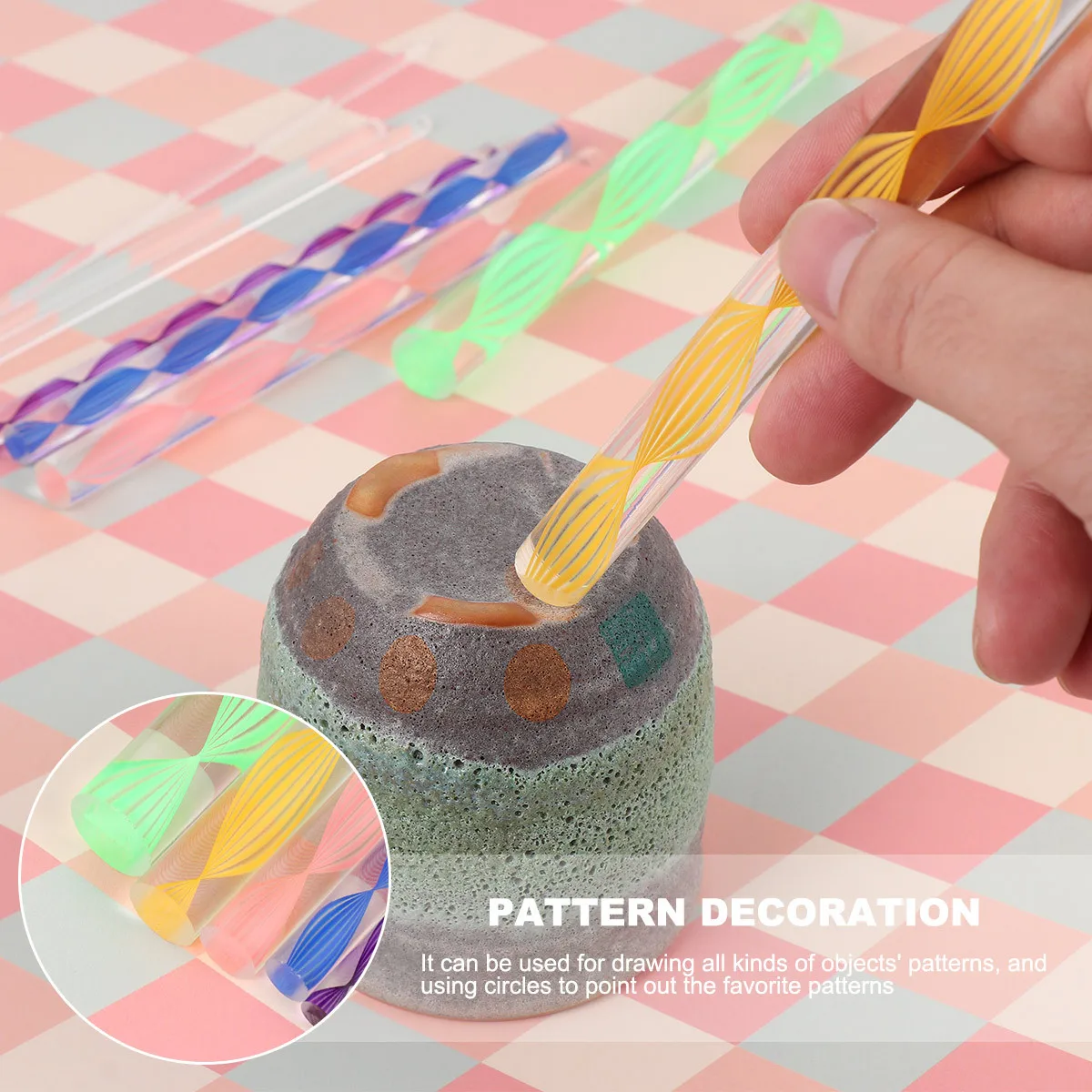 

8Pcs Dual-Ended Acrylic Dotting Rod Nail Point Stick Manicure Nail Art Tools Durable for Paper Wood Canvas Fabric Metal