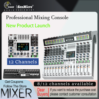 SenMicre MX8 8 Channel Sound Mixer Stage Performance DJ Mixing Console 12 Channel Sound Table Karaoke Built-in 99 Reverb Effects