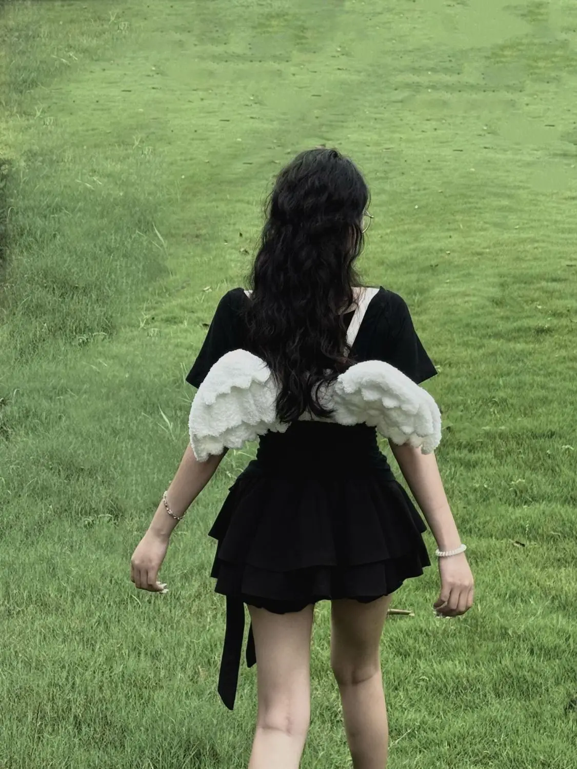 حقيبة ظهر صغيرة للفتيات "أجنحة الملاك" حقيبة ظهر مزخرفة أنيقة للنساء #2