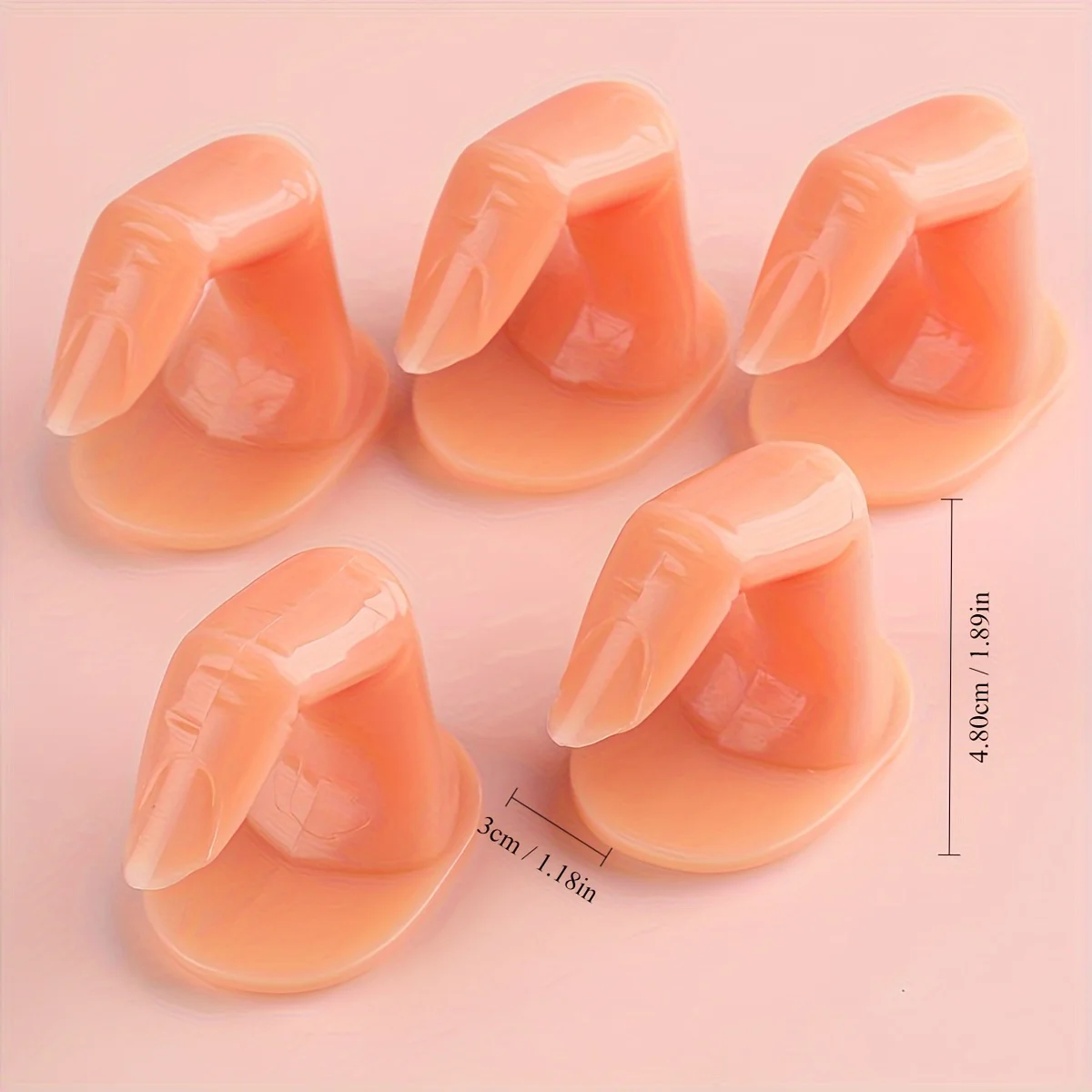5Pcs Simulation Fingers For Nail Art Practice Flexible Soft Fake Hand Model Silicone Finger Manicure Training Display Tool
