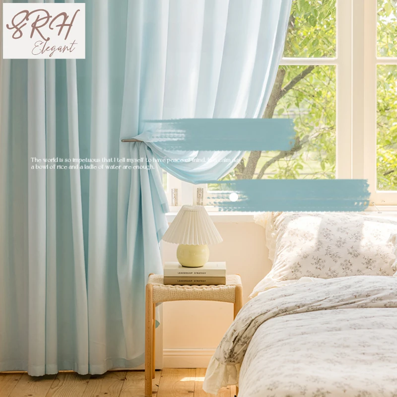 

Modern Minimalist Curtains Translucent Heat Insulation Sunscreen Drapes Bedroom Bay Window Curtain Large Area Living Room Drape