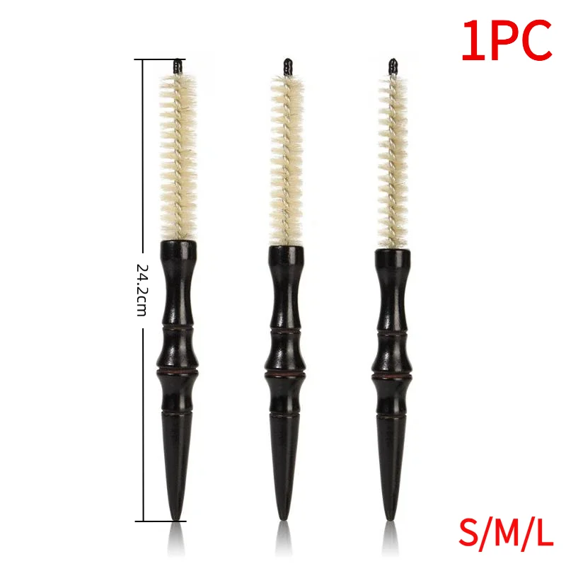 Mini Curling Comb Hair Salon Hairstyle Multi-functional Small Portable Round Wooden Roller Styling Beard Care Tool For All Hair.