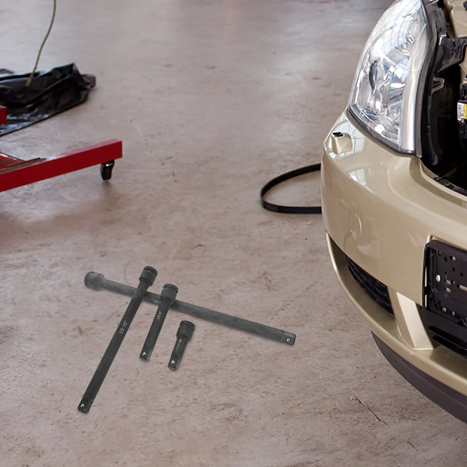 4 قطعة مجموعة تمديد المقبس الثقيلة سبائك الصلب جهد الوصول للإصلاحات الميكانيكية تنوعا استخدام تمديد بار مجموعة وجع #5