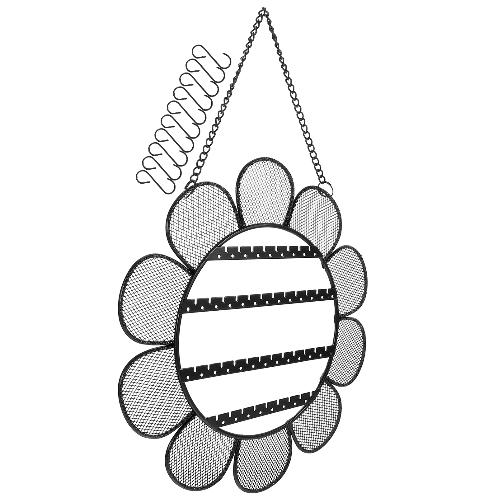 

Iron Jewelry Hanger Sunflower Shape Wall Mount Earrings Necklace ganizer Decor Storage Display Rack