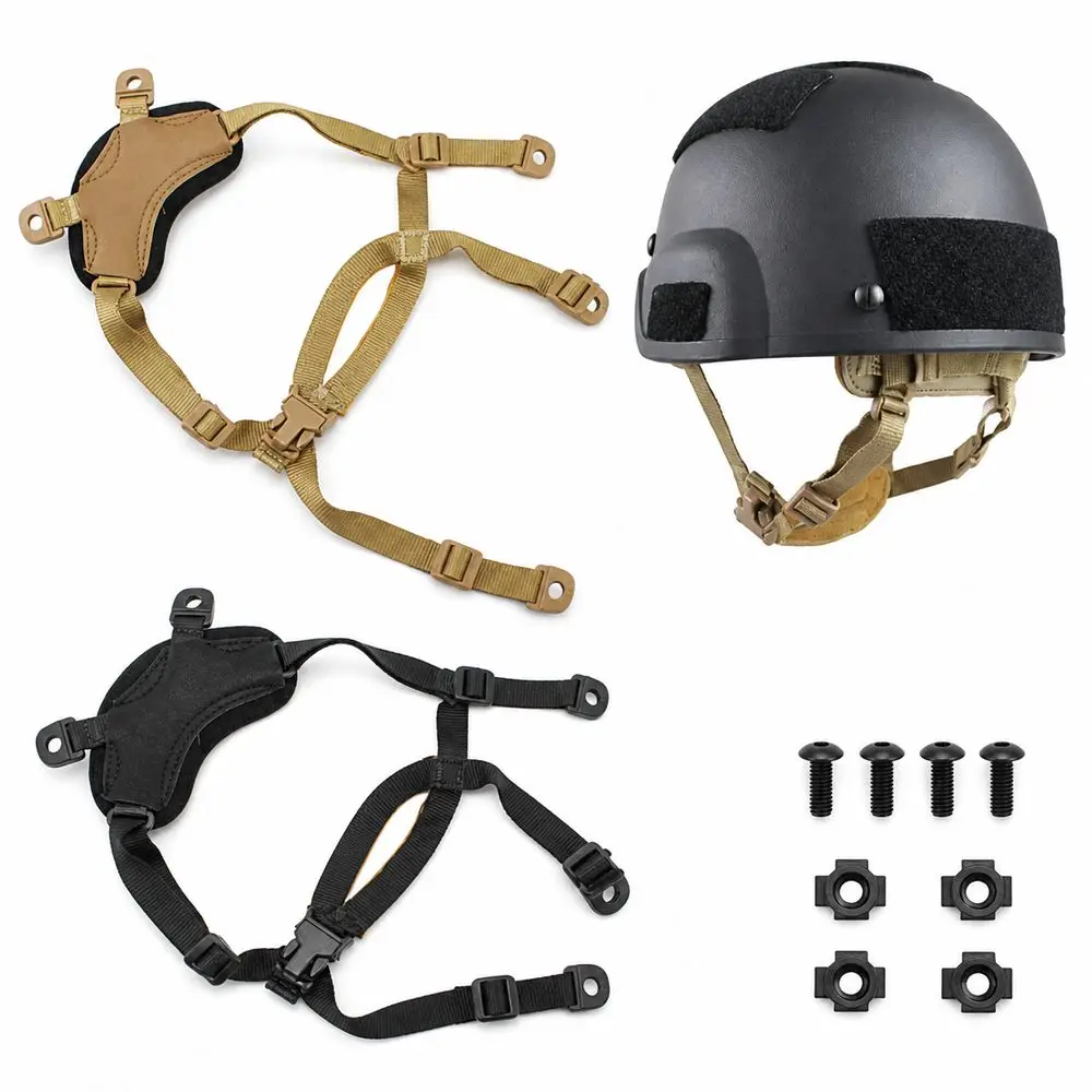 4 Point Retention Sport Helmet Retention System Stable Under Rotational Forces H-Nape Strap Helmet Suspension System 3