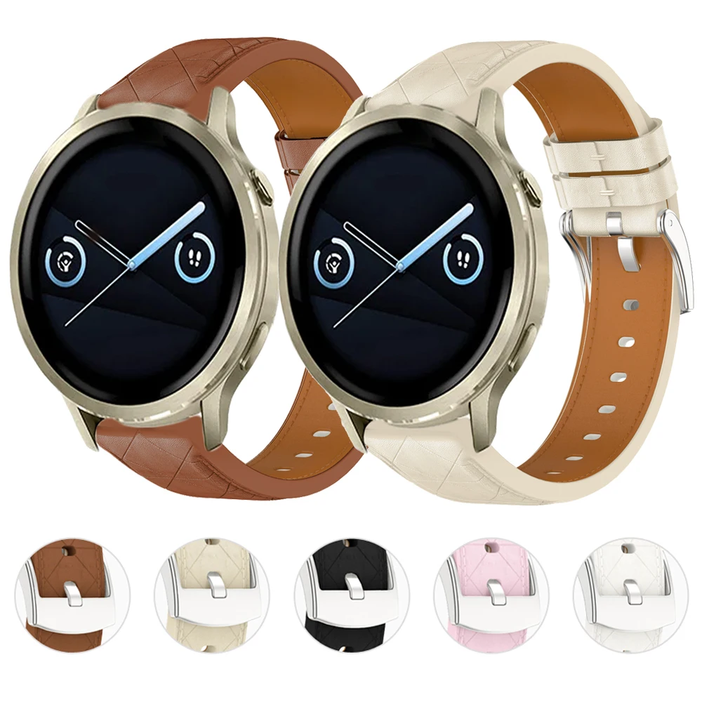 18mm 20mm Damen-Lederarmband für Garmin Venu 4 41mm/3S/2S/SQ 2 Uhrenarmband für Forerunner 165/70/255S/265S/Vivoactive 6 4S 3S