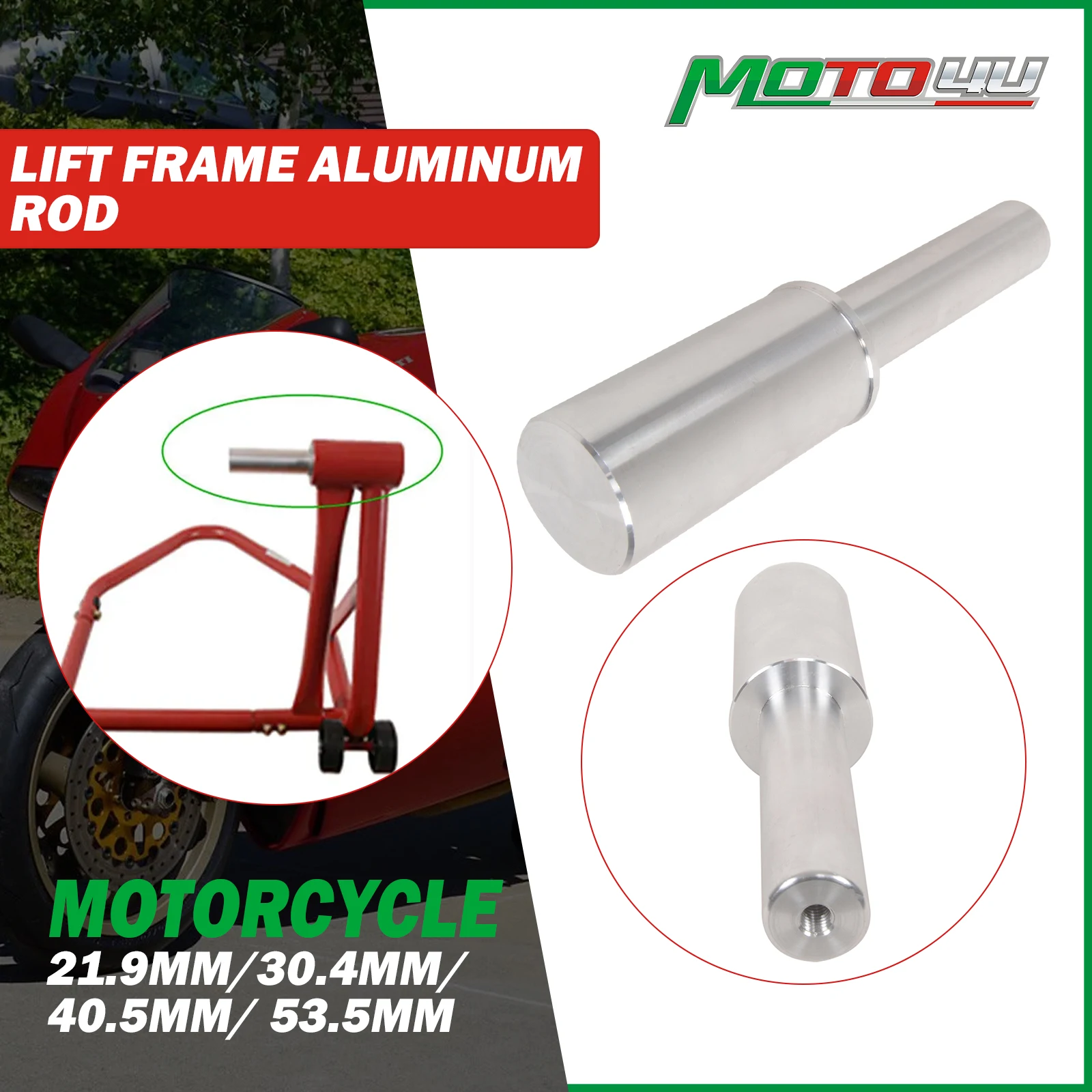 21.9mm/30.4mm/40.5mm/53.5mm Lift Frame Aluminum Rod Universal Paddock Stand Pin Single Arm Stand Pin Motorcycle Accessories
