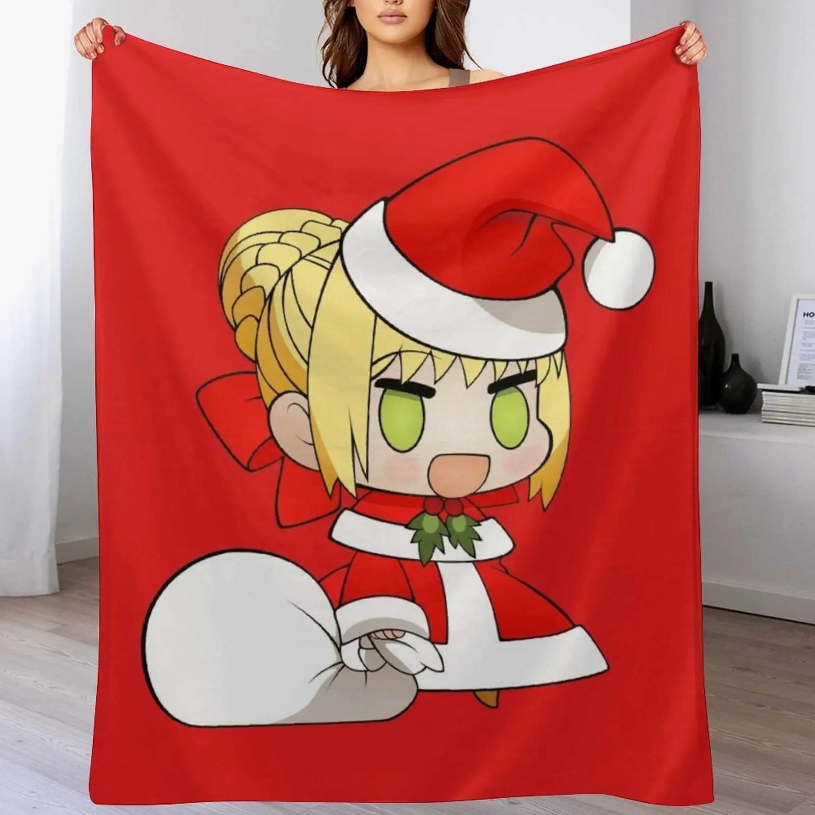 

Padoru Throw Blanket Anti Shedding Soft Fuzzy Blanket for Home