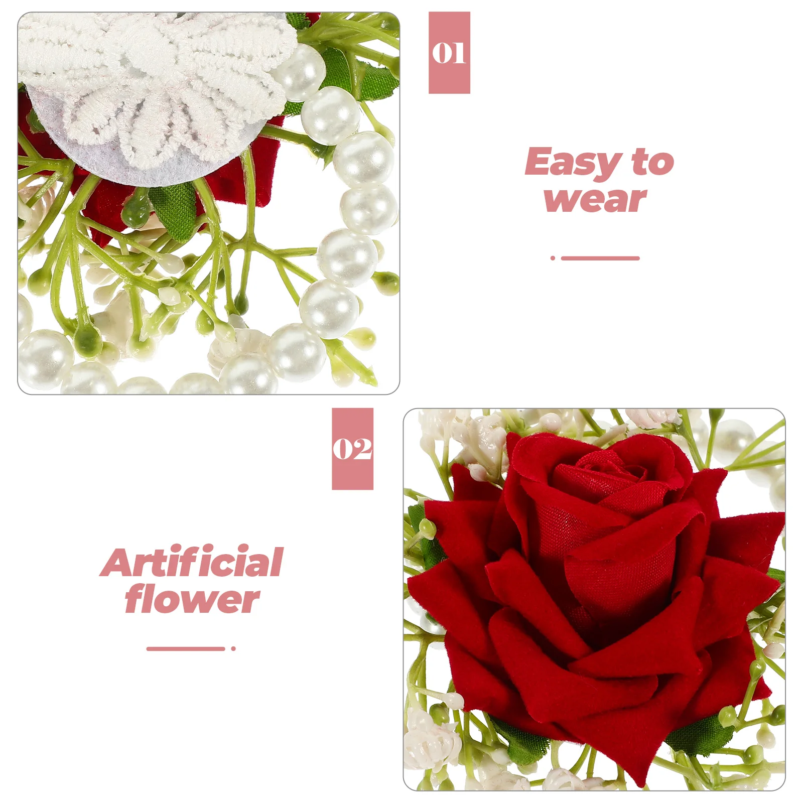 

Wrist Flower Corsage Bands Wedding Bracelet Wristbands for Bride Flowers Wristlet Decor
