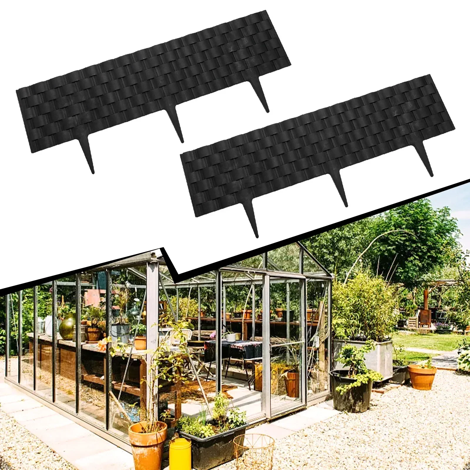 1/2pcs Garden Palisade 21CM*60CM Plastic Garden Fence Decoration Isolation Horticultural Fence Mosaic Ground Inserted Fence